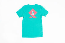 Load image into Gallery viewer, PULLSPORT PINK WAKE LOGO TEE - SEA GREEN Wakeboard Watersport Apparel
