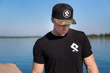 Load image into Gallery viewer, PULLSPORT PATCH HAT - BLACK with CAMO BILL Wakeboard Waterski Apparel
