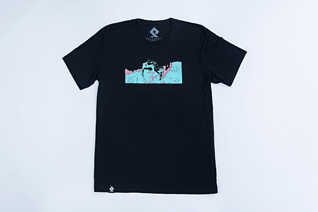 PULLSPORT LIP SLIDE TEE - BLACK Wakeboard Waterski Apparel 